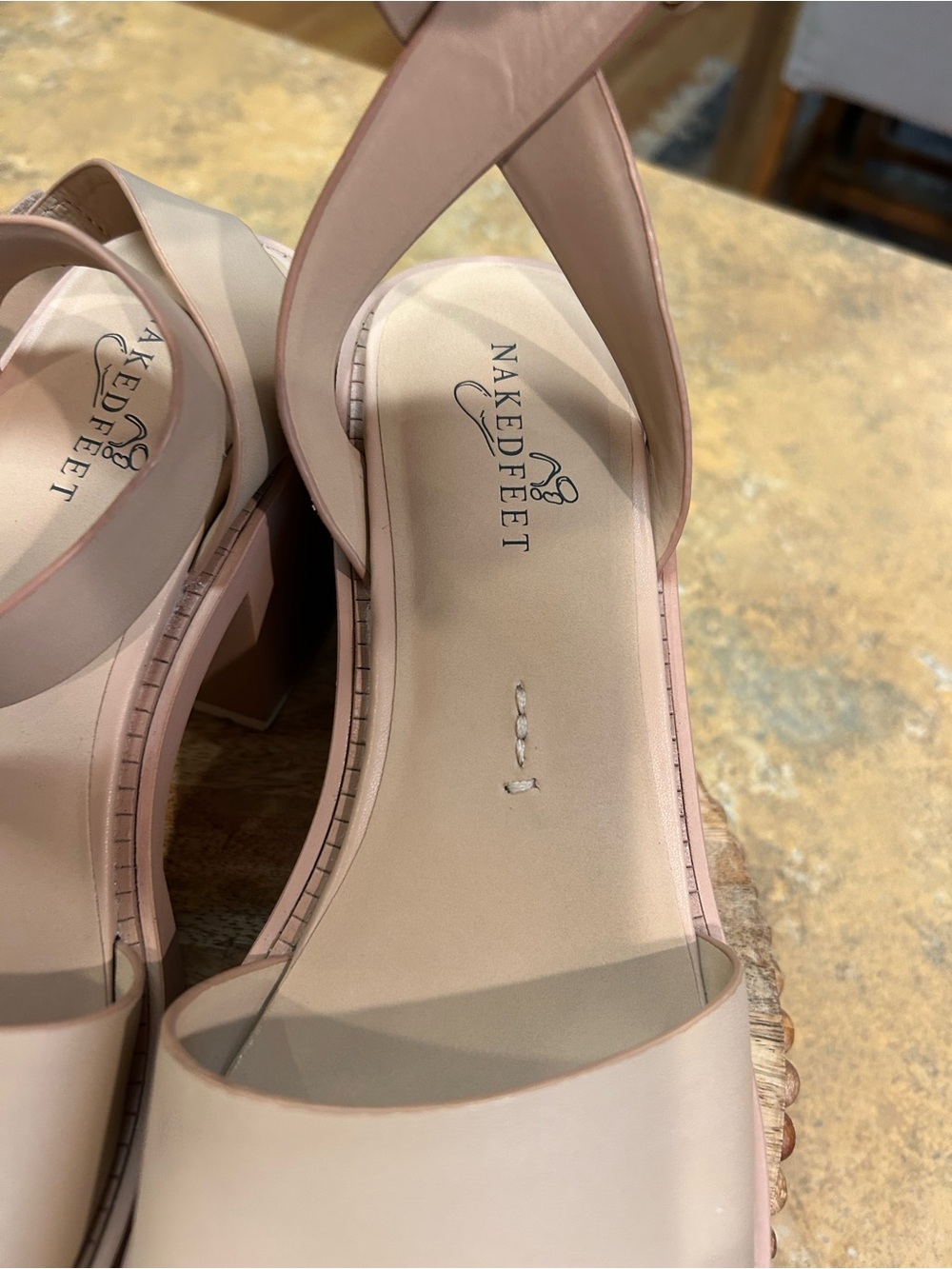 Naked Feet Iconoclost  Rosette Block Heel Sandal with Ankle Strap - Picture 10 of 15